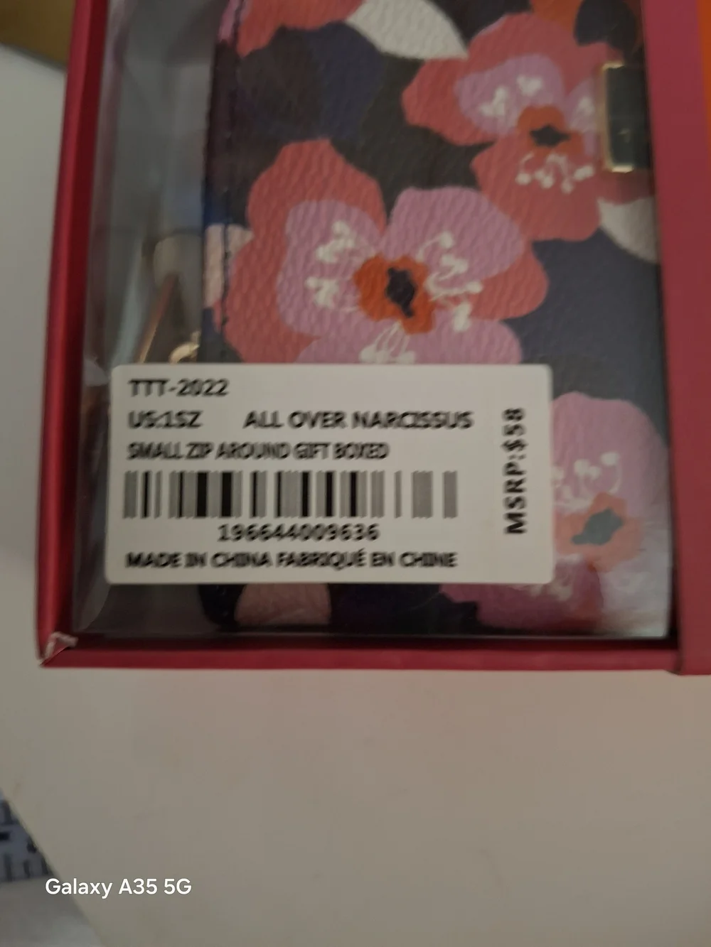 Trina Floral Zip Card Wallet - Pink Floral NWT